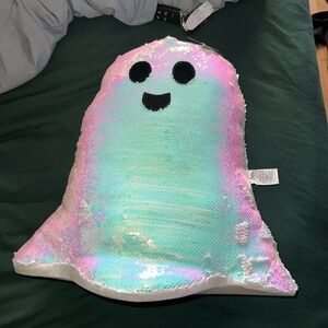 - Christian Siriano LARGE Sequin Halloween Ghost Decor Pillow Plush irides…